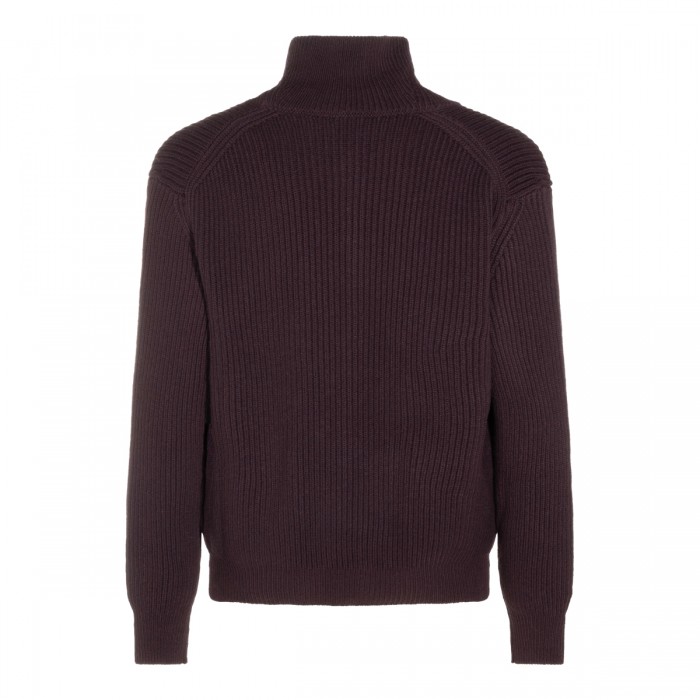 BORDEAUX WOOL CARDIGAN 2