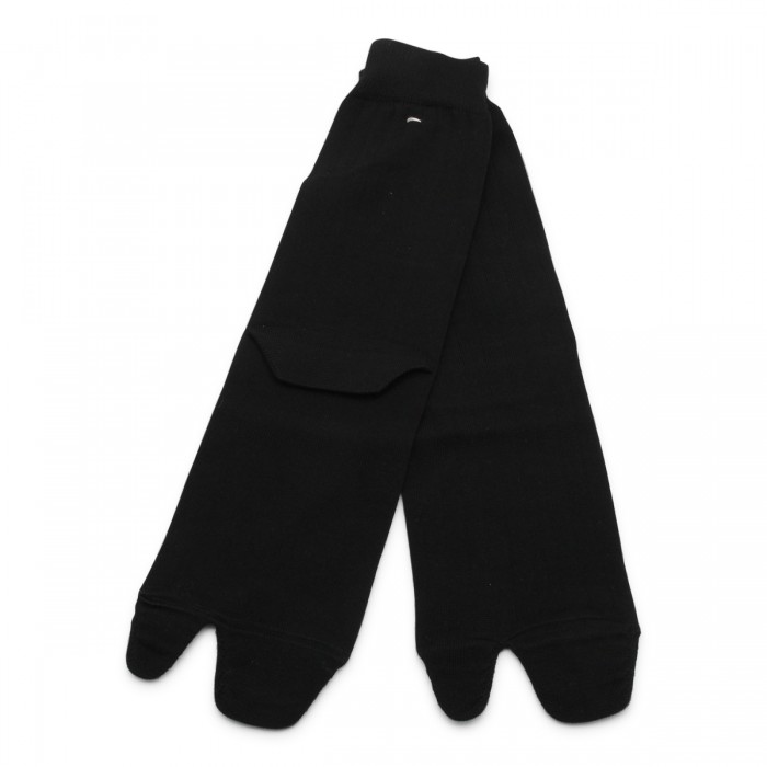 BLACK COTTON BLEND SOCKS