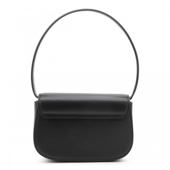 BLACK LEATHER 1DR SHOULDER BAG 2