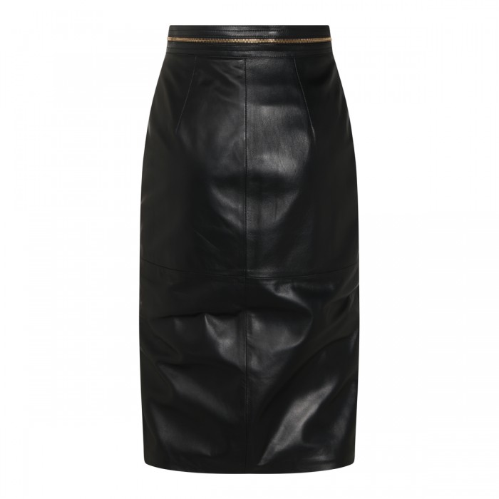 BLACK LEATHER PENCIL SKIRT 2