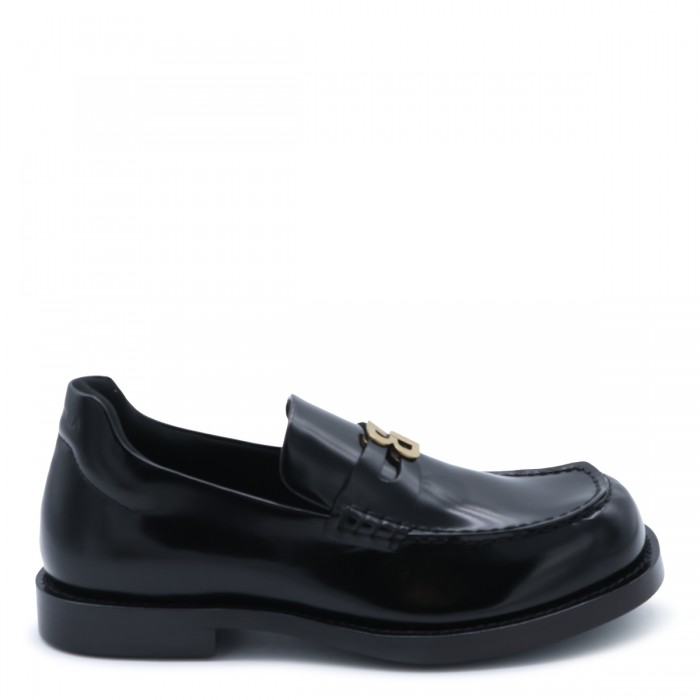 BLACK LEATHER COMFY LOAFERS