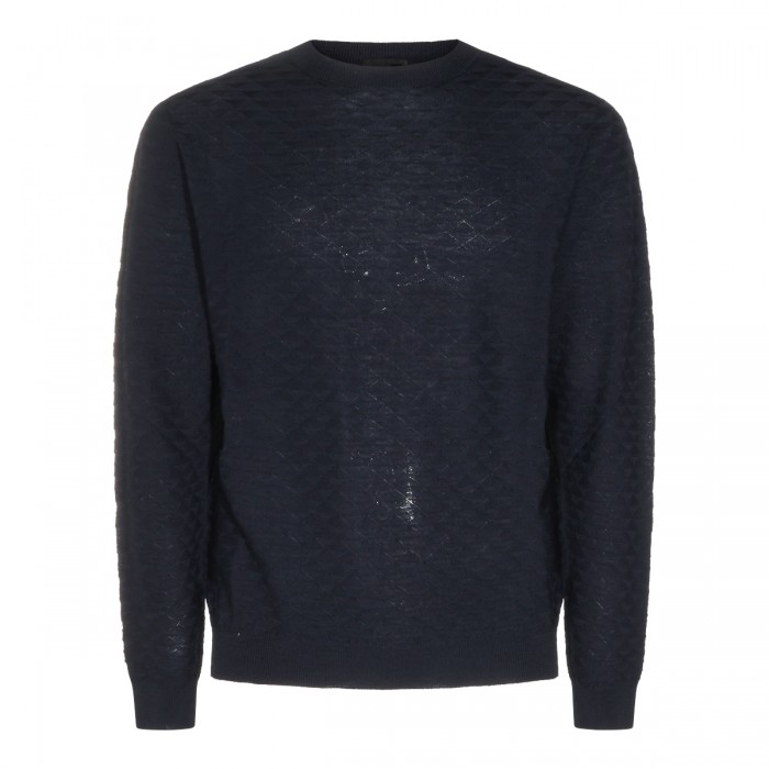 NAVY VIRGIN WOOL JUMPER