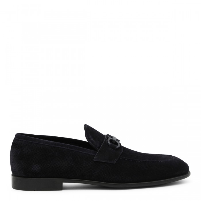 NAVY LEATHER LOAFERS