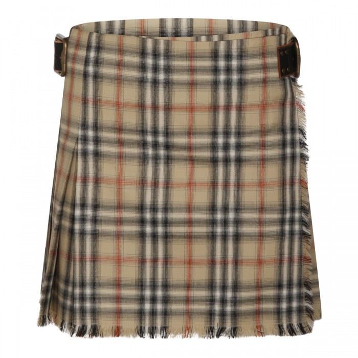 BEIGE WOOL SKIRT
