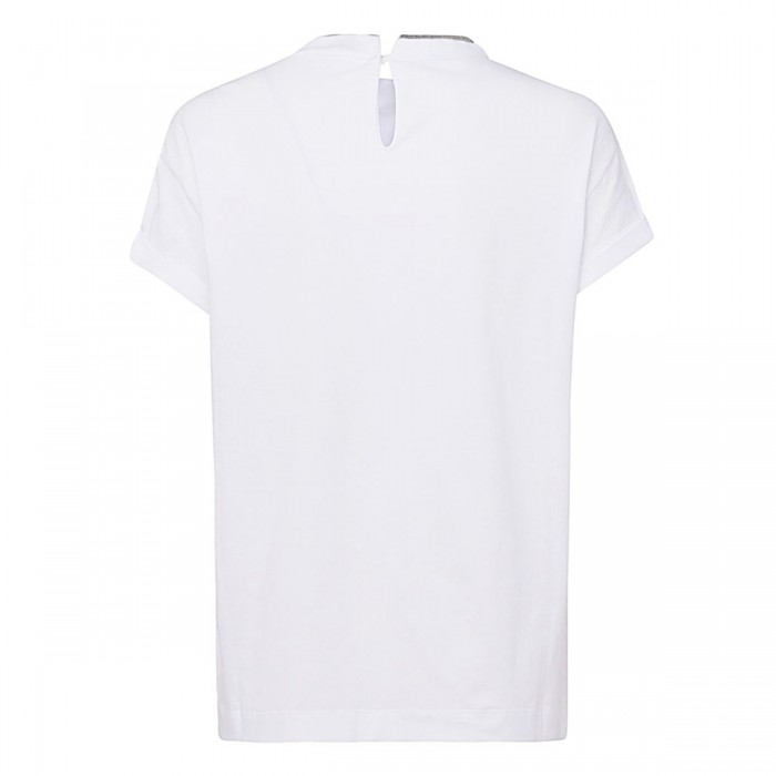 WHITE COTTON BLEND T-SHIRT 2
