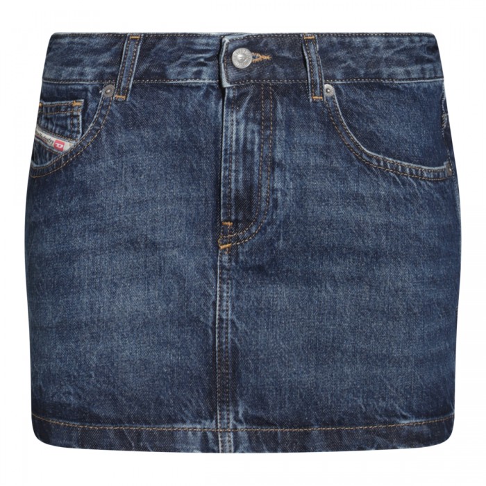 BLUE COTTON DENIM SKIRT