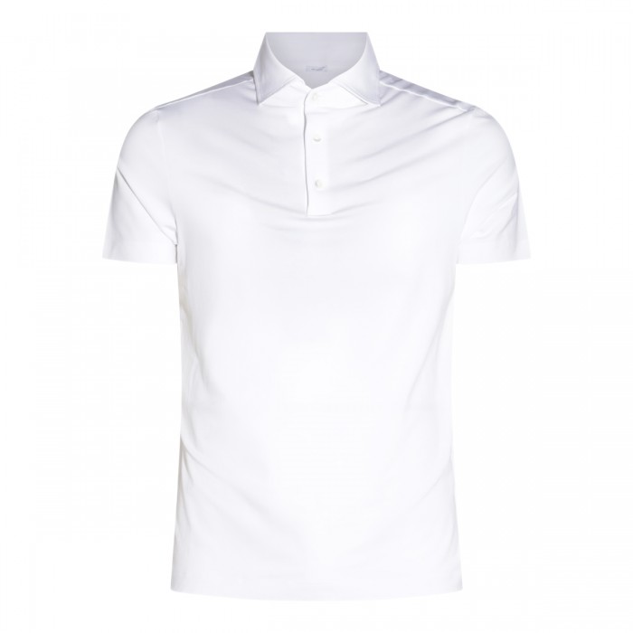 WHITE COTTON POLO SHIRT