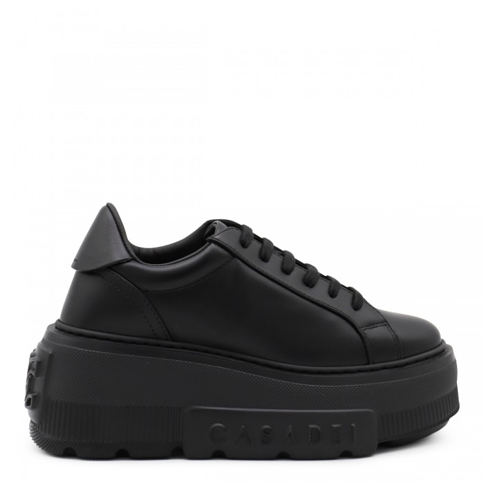 BLACK LEATHER SNEAKERS