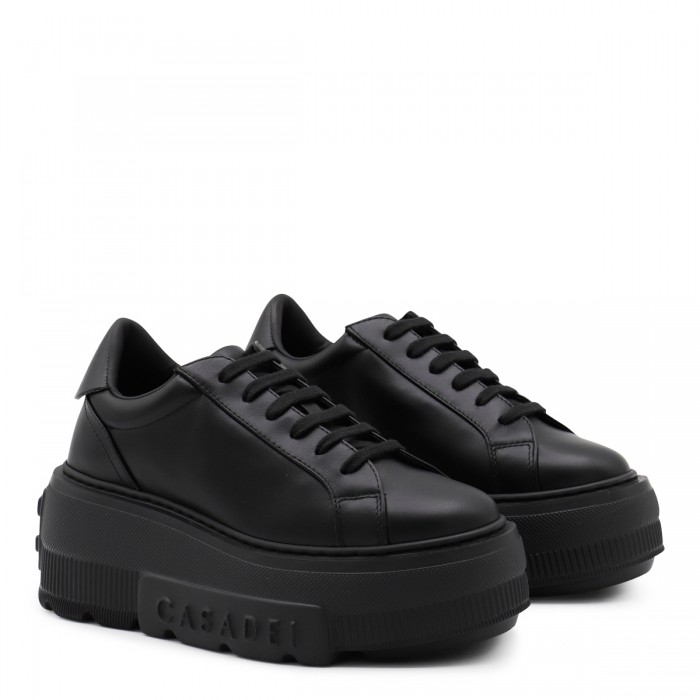 BLACK LEATHER SNEAKERS 2