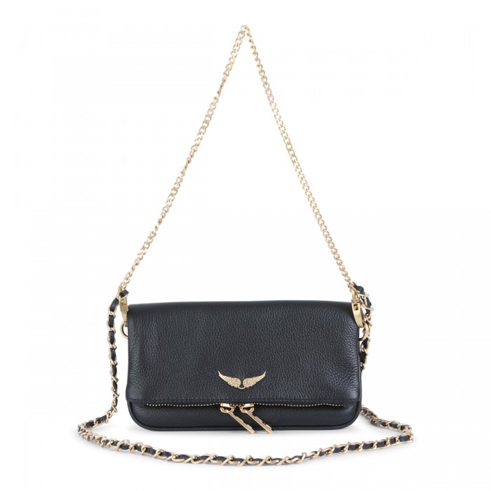 BLACK LEATHER NANO SHOULDER...