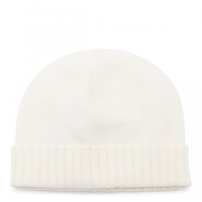 WHITE WOOL BEANIE