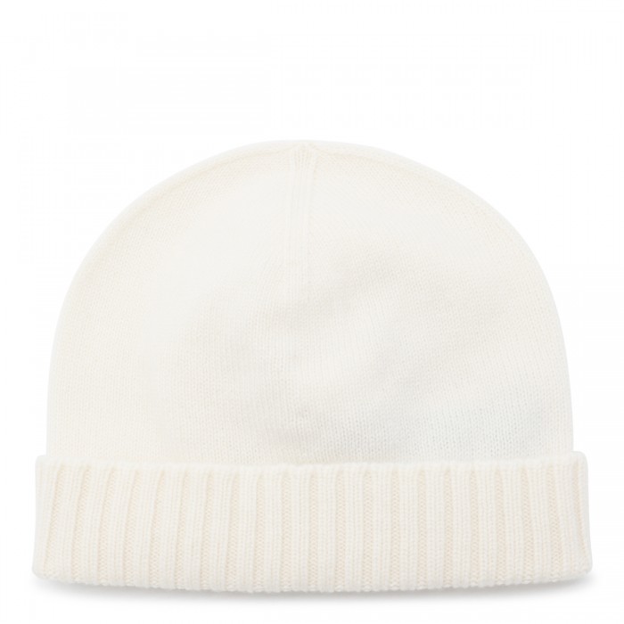 WHITE WOOL BEANIE 2