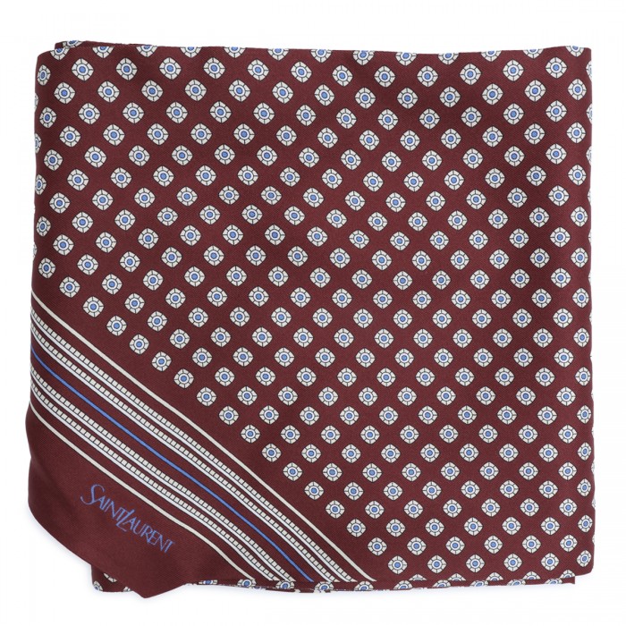 BURGUNDY SILK LAVALLIERE SCARF