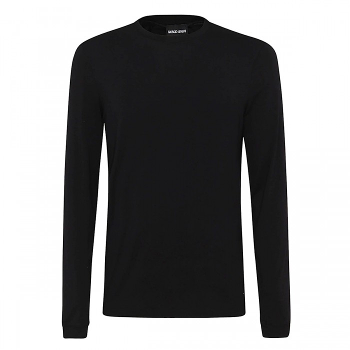 BLACK VISCOSE BLEND T-SHIRT