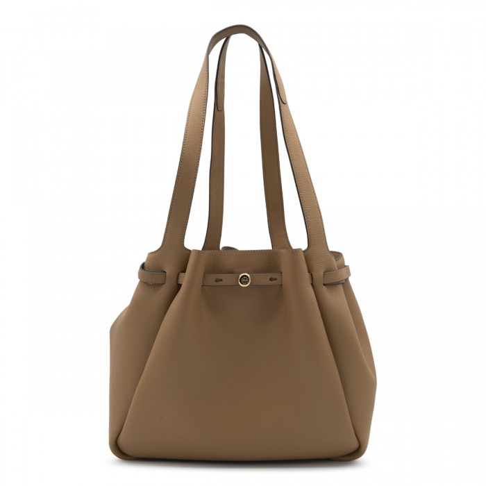 BROWN LEATHER ROMY TOTE