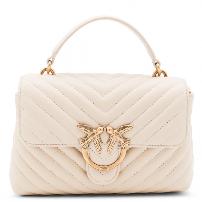 BEIGE LEATHER SHOULDER BAG