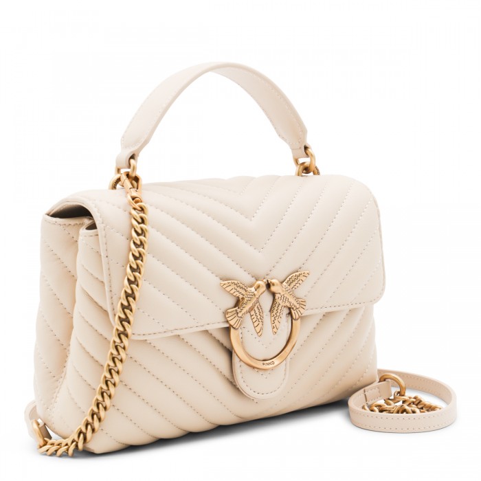 BEIGE LEATHER SHOULDER BAG 2