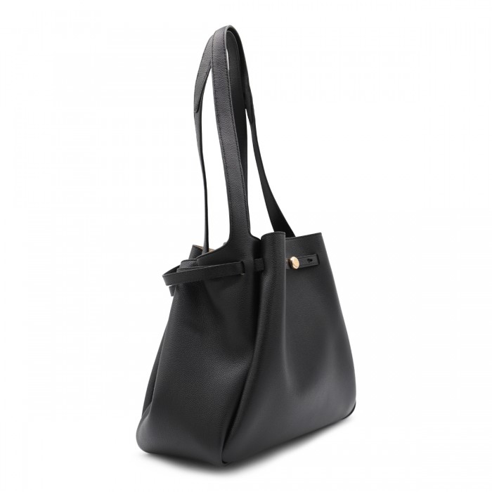 BLACK LEATHER ROMY TOTE 2