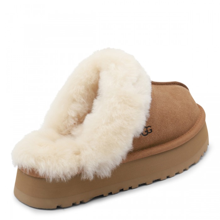 BEIGE SUEDE DISQUETTE FLATS 2
