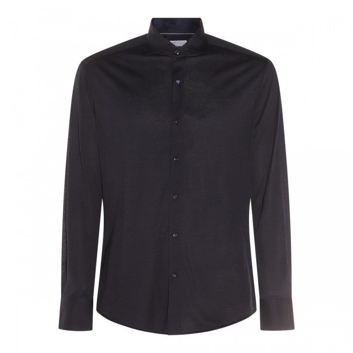 BLACK SILK BLEND SHIRT