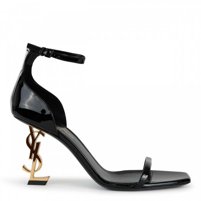 BLACK LEATHER OPYUM 85 SANDALS