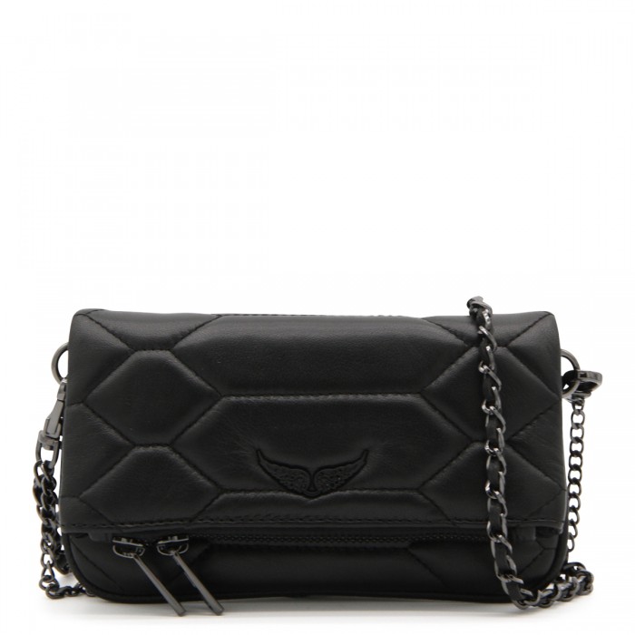 BLACK LEATHER NANO SHOULDER...