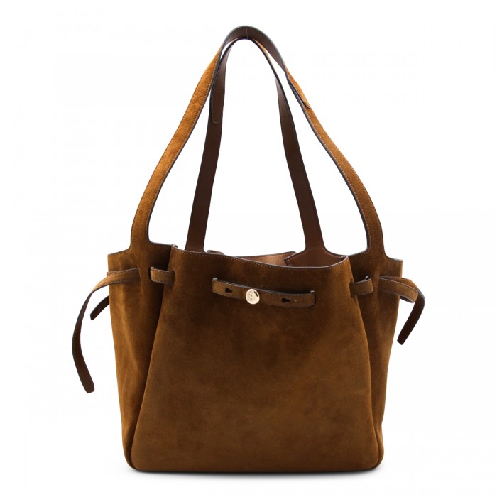 BROWN LEATHER ROMY TOTE