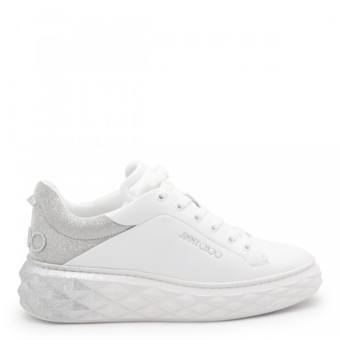 WHITE AND SILVER SNEAKERS