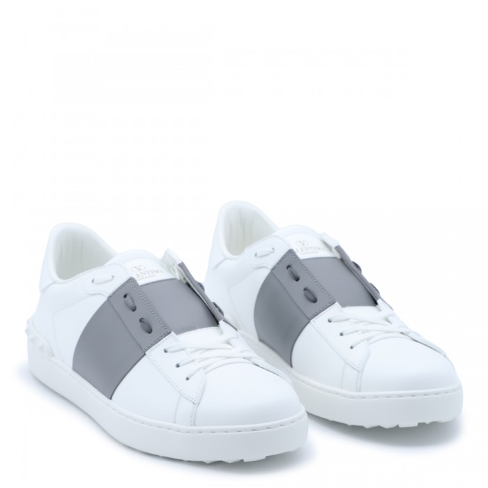 WHITE AND GREY LEATHER OPEN... 2