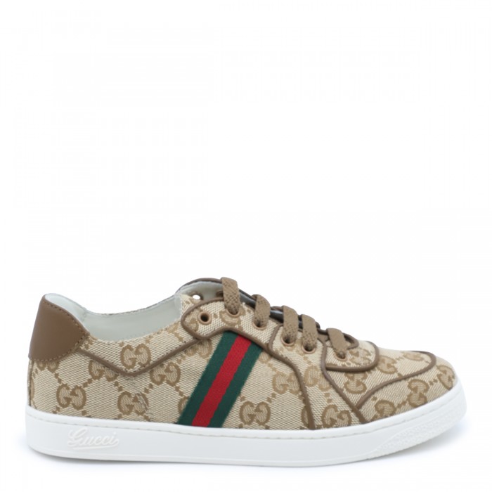 EBONY BEIGE STRETCH SNEAKERS