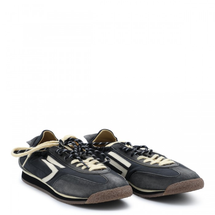 DIRTY BLACK LEATHER SNEAKERS 2