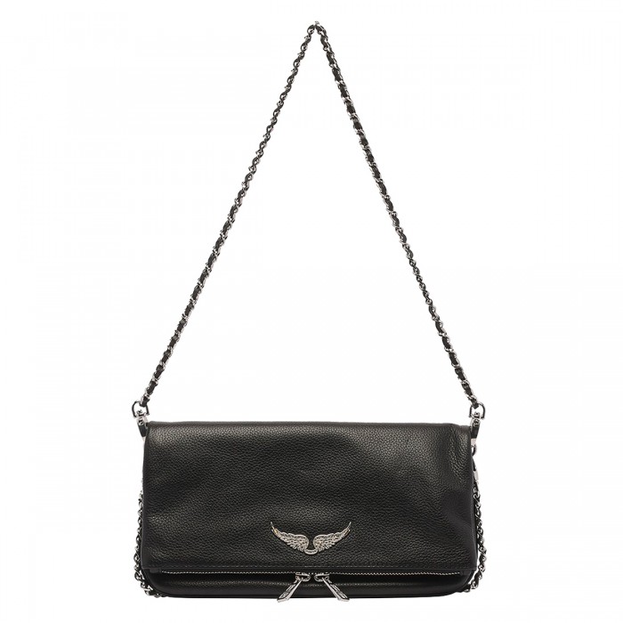 BLACK LEATHER SHOULDER BAG