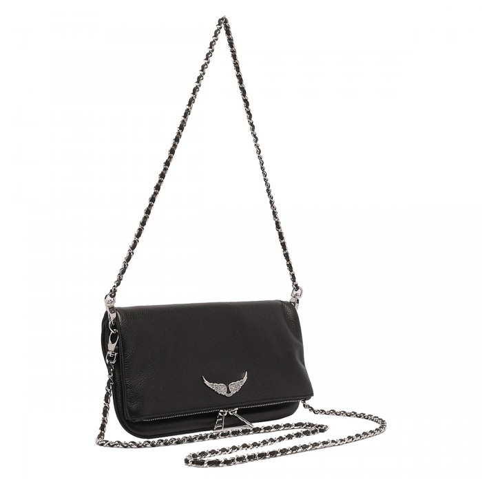 BLACK LEATHER SHOULDER BAG 2