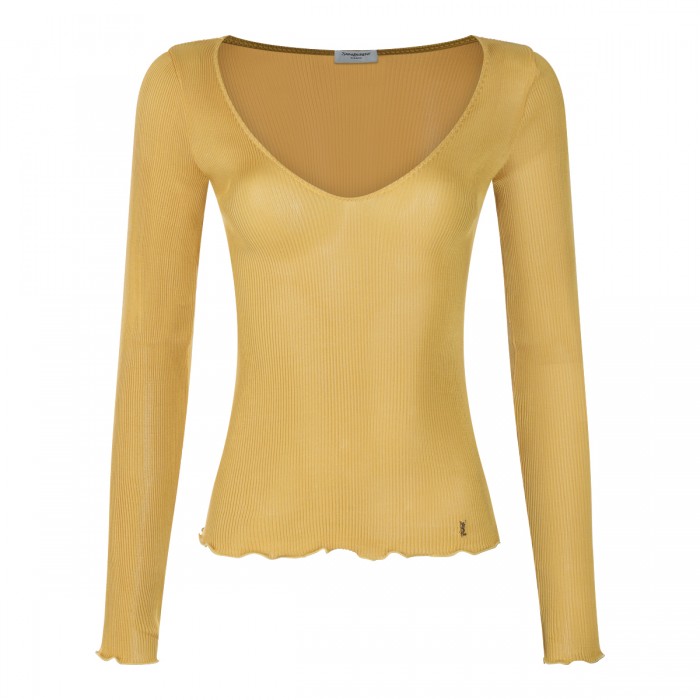 JAUNE SAFRAN SILK TOP