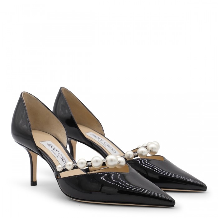 BLACK LEATHER AURELIE PUMPS 2