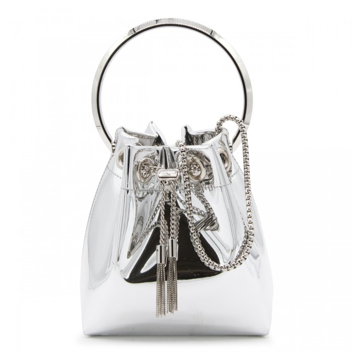 SILVER LEATHER BON BON SATCHEL