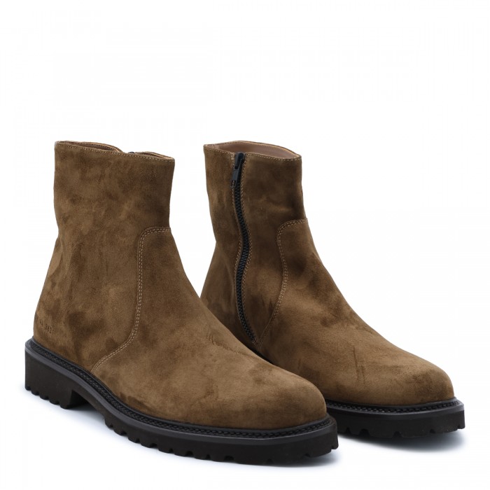 BROWN SUEDE PUMA ZIPPED BOOTS 2