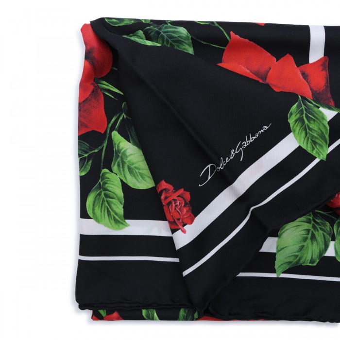 MULTICOLOR SILK ROSES SCARF 2