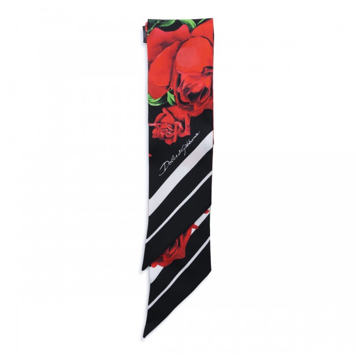 MULTICOLOR SILK ROSES SCARF
