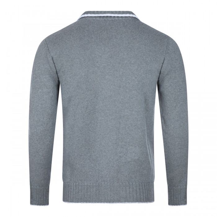 LIGHT GREY WOOL CARDIGAN 2