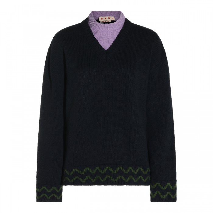 BLACK WOOL KNITWEAR