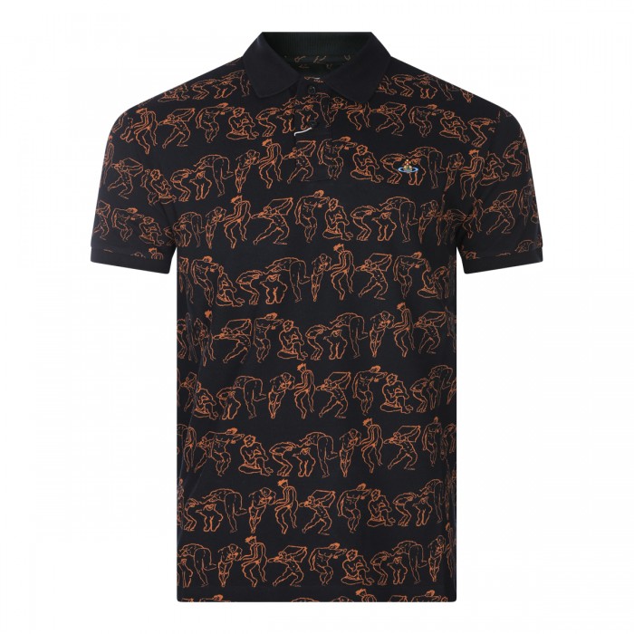 BLACK AND ORANGE COTTON...