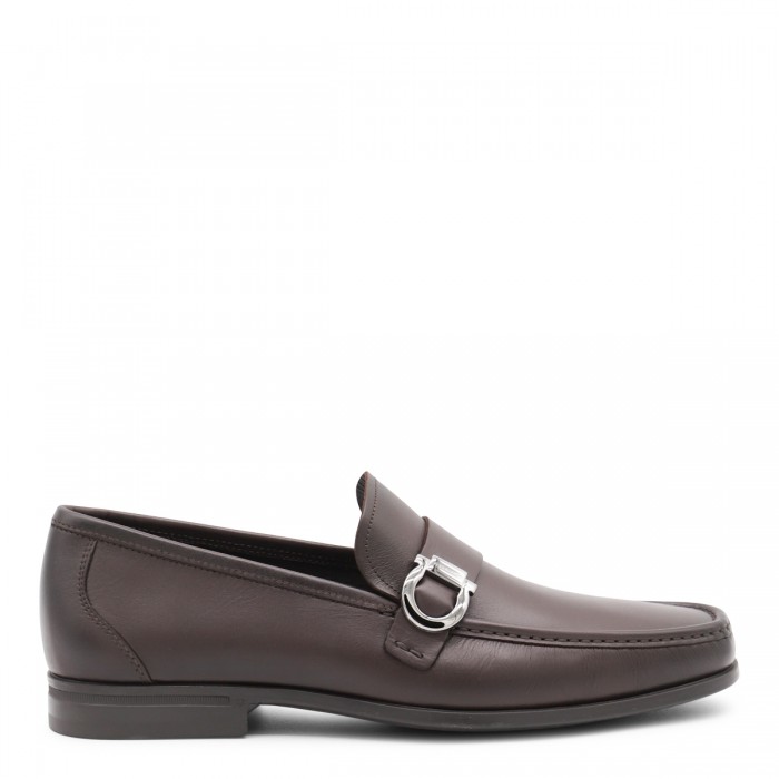 DARK BROWN LEATHER GANCINI...
