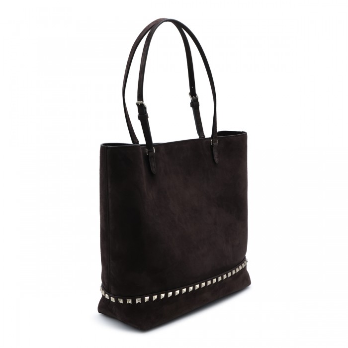 BROWN SUEDE ROCKSTUD TOTE 2