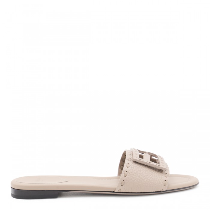 BEIGE LEATHER FLATS