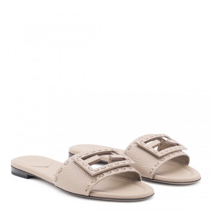 BEIGE LEATHER FLATS 2