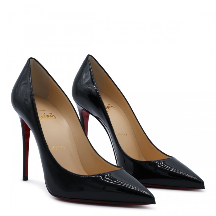 BLACK VYNIL KATE PUMPS 2