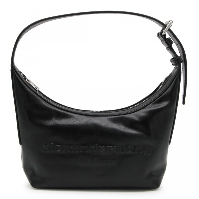 BLACK LEATHER CROSSBODY BAG