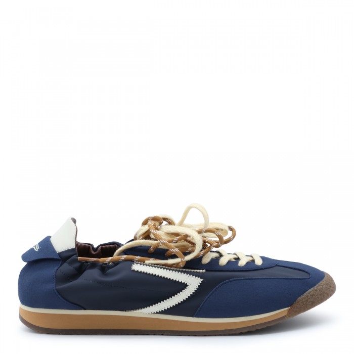 DARK BLUE LEATHER SNEAKERS