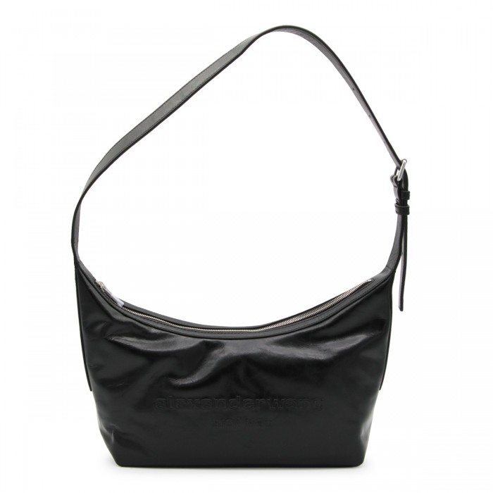 BLACK LEATHER CROSSBODY BAG